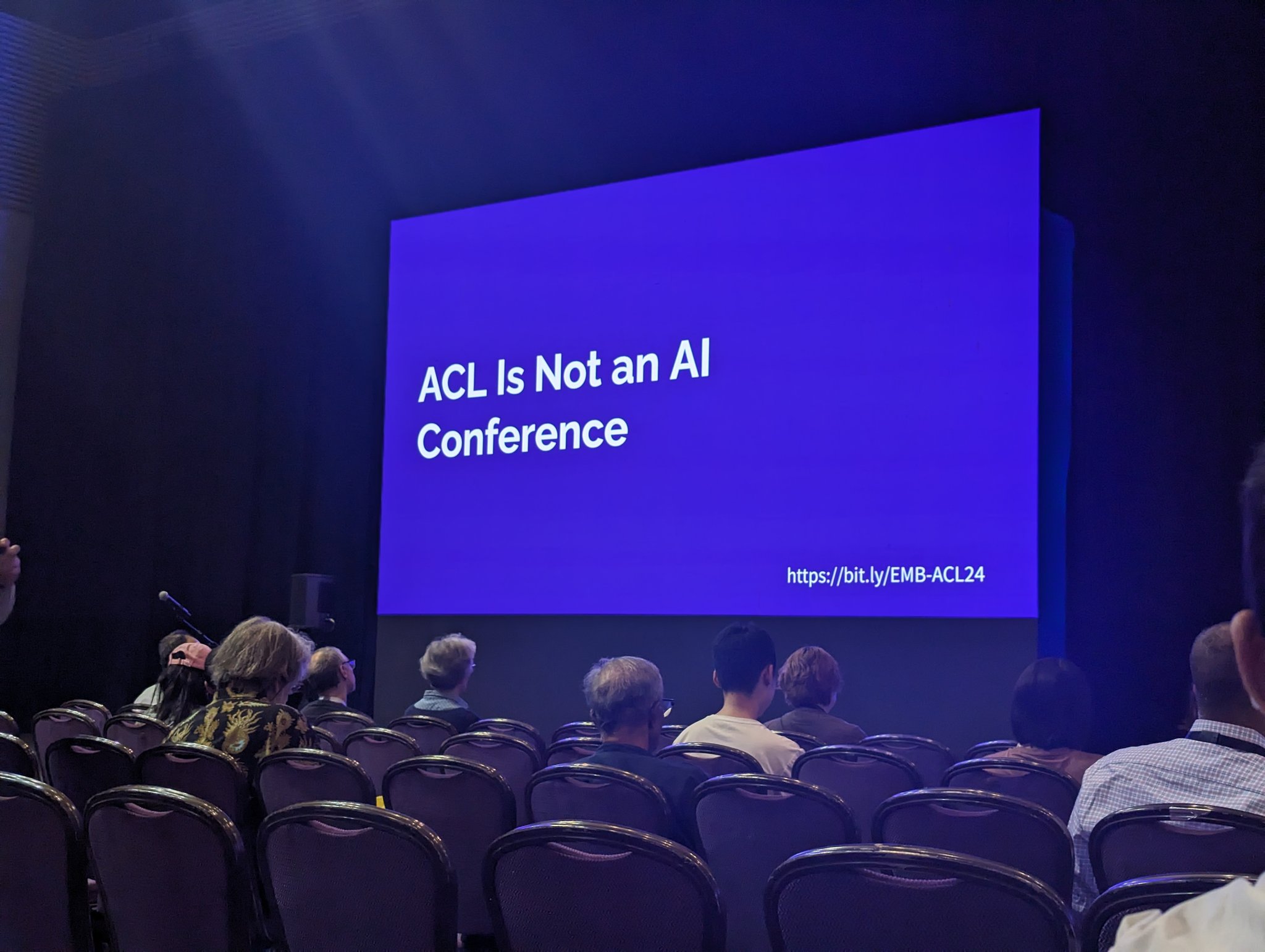 Screen with the text "ACL Is not an AI Conference"